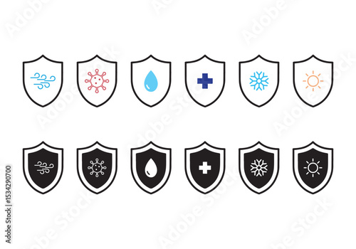 Waterproof sun protect frost protect icon
