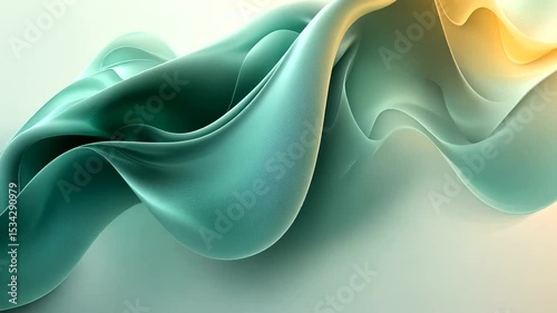 Wallpaper Mural Elegant flowing waves abstract background design with vibrant teal and gold colors Torontodigital.ca