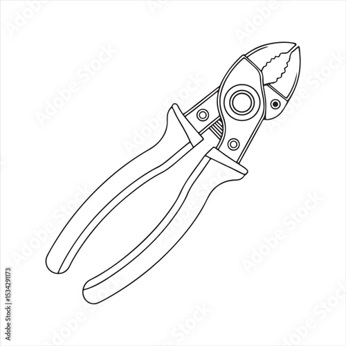 manual cable cutter silhouette vector
