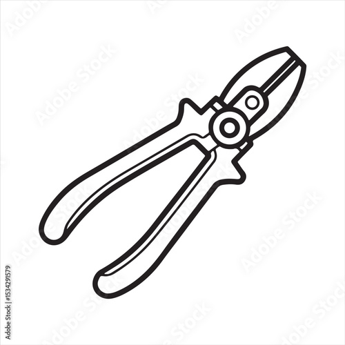manual cable cutter silhouette vector