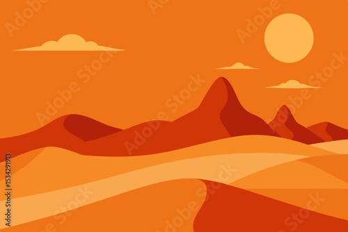 vector illustration of a desert