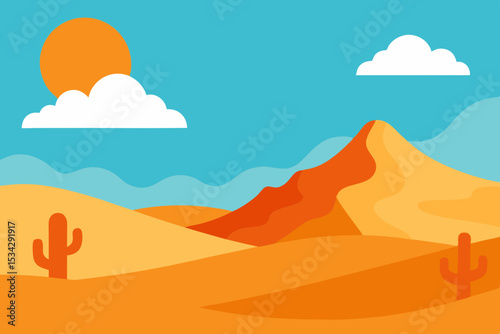 vector illustration of a desert landscape