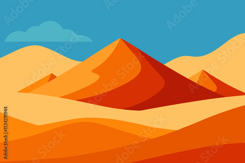 Abstract desert landscape with rolling sand dunes