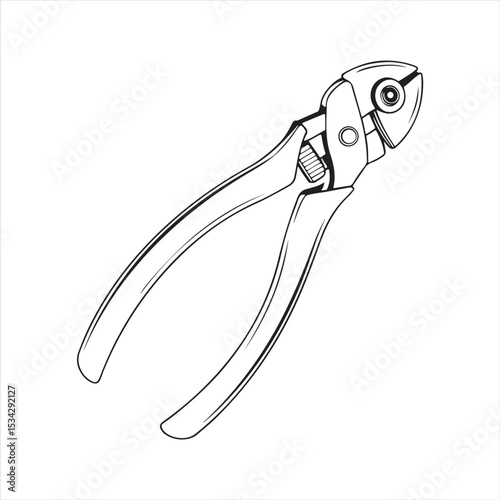 manual cable cutter silhouette vector