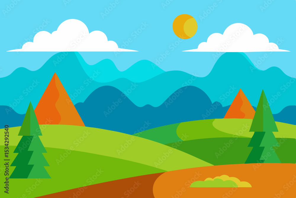 Obraz premium landscape with mountains and clouds