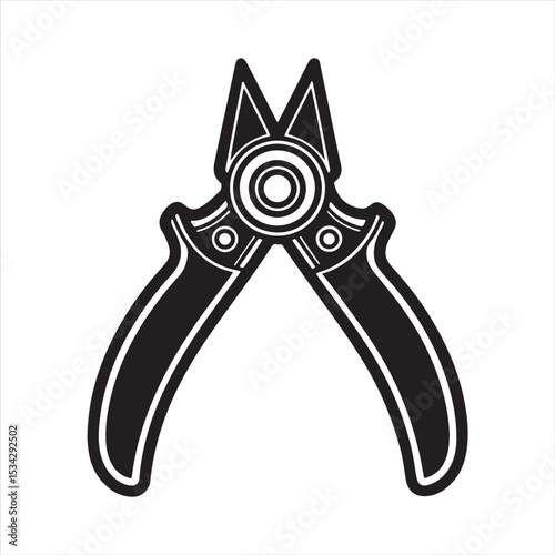 manual cable cutter silhouette vector