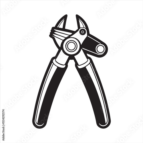 manual cable cutter silhouette vector