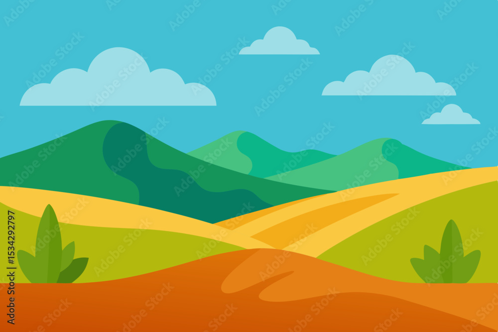 Fototapeta premium landscape with mountains and hills