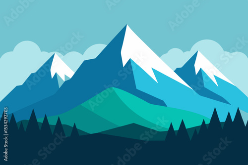 mountain landscape vector illustration