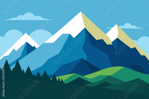 mountain landscape vector illustration