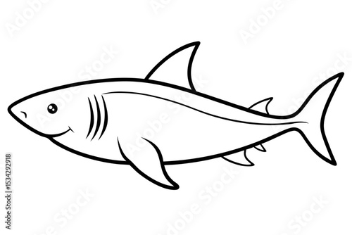 Sleek Shark Line Drawing