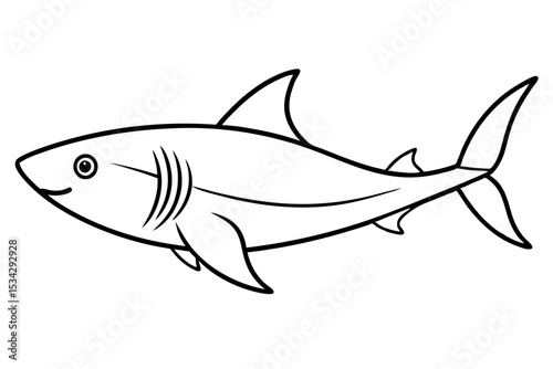 Sleek Shark Line Drawing