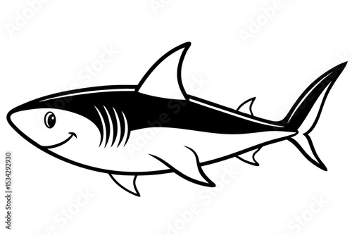 Sleek Shark Line Drawing