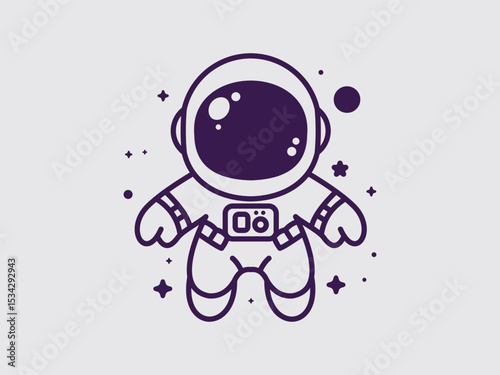 cute astronaut logo design vector