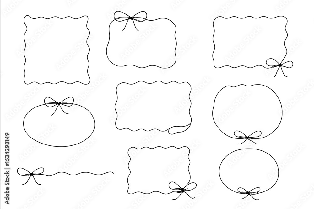 Fototapeta premium Decorative vector frames with bows for various design purposes and creative projects