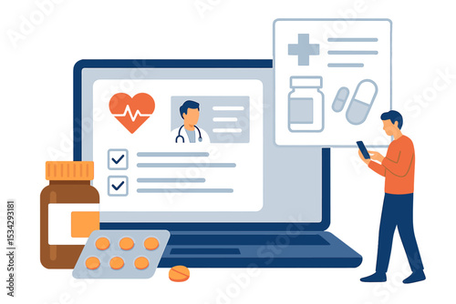 Digital health management for patients with online consultations and medication tracking