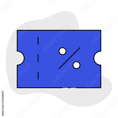 Ticket single icon vector illustration