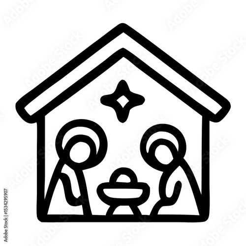 nativity scene icon
