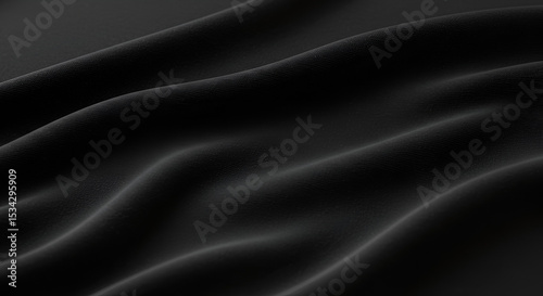 Smooth Black Fabric Texture with Elegant Drape