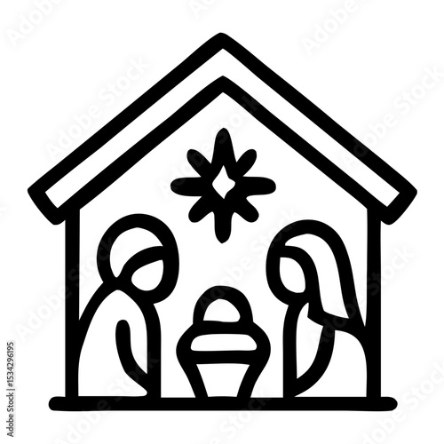 nativity scene icon