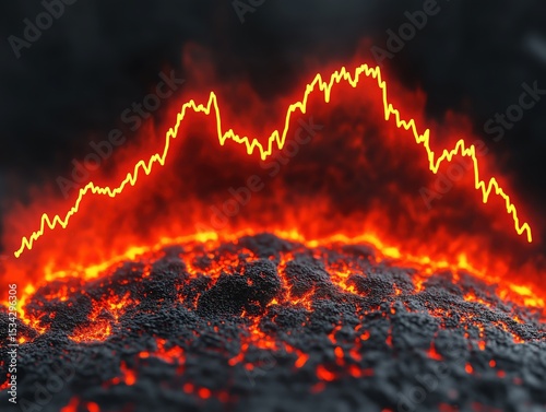 A fiery red line is drawn across a black background