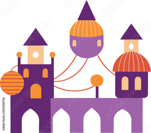 Wallpaper Mural fairy tale castle vector illustration Torontodigital.ca