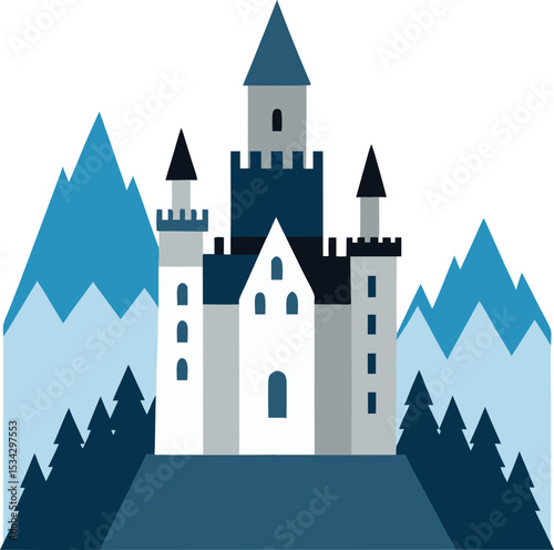 vector illustration of castle