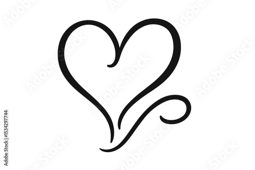 Heart shape illustration representing love and affection in a simple, elegant design for various applications