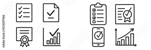Checklist icons illustrating tasks and goals for effective workflow management and organization skills in a modern workspace