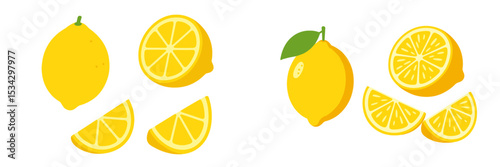 Bright yellow lemons sliced and whole, showcasing refreshing citrus fruit in a vibrant setting during daylight