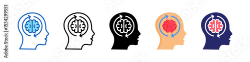 Mental Agility Multiple Style Icon Set Collection.