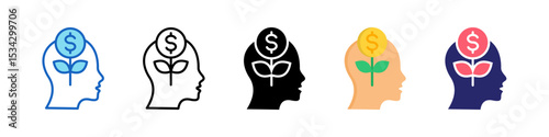 Investment Multiple Style Icon Set Collection.