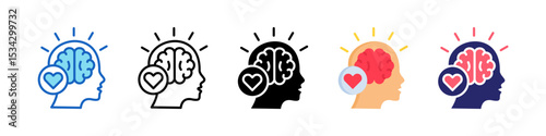 Mental Clarity Multiple Style Icon Set Collection.
