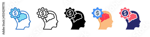 Business Thinking Multiple Style Icon Set Collection.
