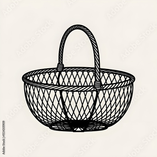 empty basket vector illustration