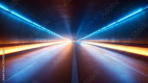 Wallpaper Mural Dynamic Motion of Light Trails in an Urban Tunnel with Futuristic Vibes for Technology Blogs, Transportation Websites, Creative Visuals, and Traffic Awareness Content   Torontodigital.ca