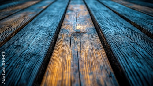 Wooden planks with warm highlights, cool shadows