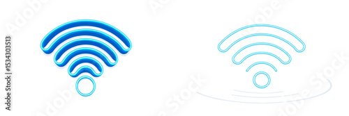 Modern wireless technology symbol in vector flat illustration showcasing connectivity and signal strength