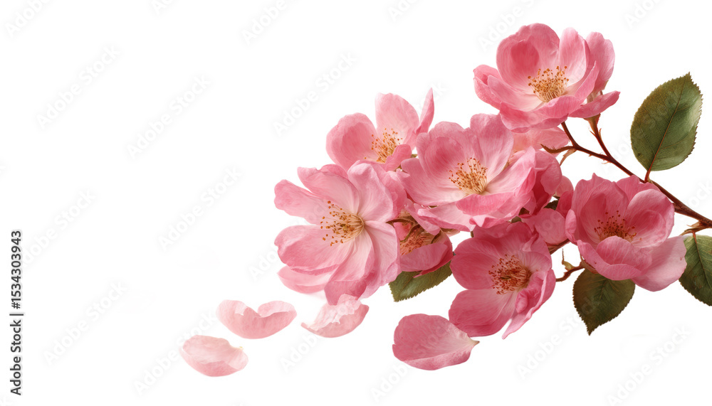 Naklejka premium [Transparent Background PNG]Beautiful Pink Flowers and Petals Arrangement