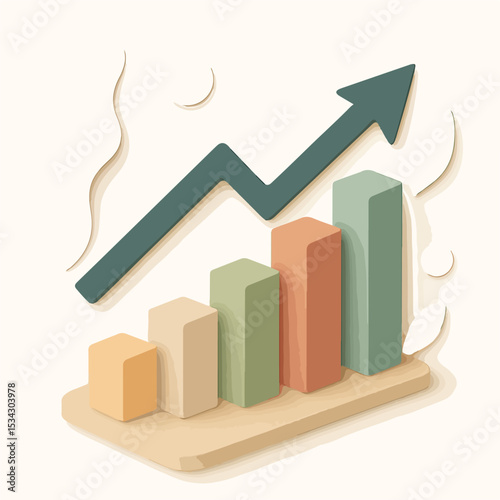 vector showing an increase graph