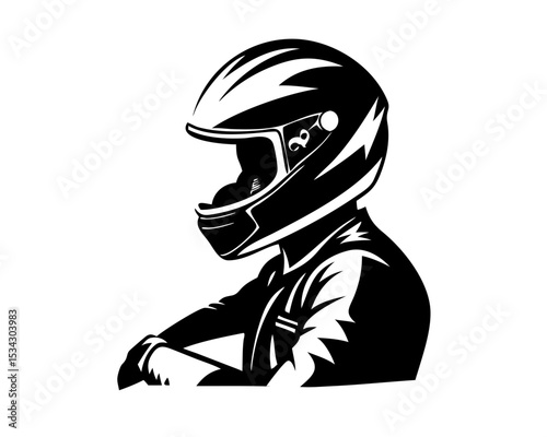 Male Biker with Helmet Cycling Isolated on White Background - Urban Commuter, Sports Cyclist or Fitness Rider Flat Vector Illustration