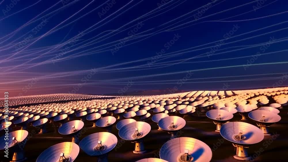 Telescope array sunset landscape