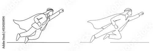 Businessman superhero concept in flat vector style reflecting determination and action
