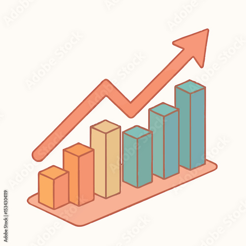 vector showing an increase graph