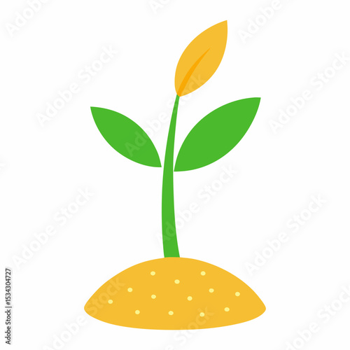 Vector art illustration of a sapling