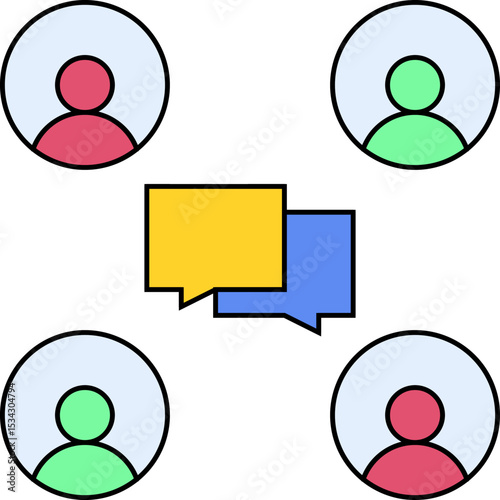 Chat users single icon vector illustration