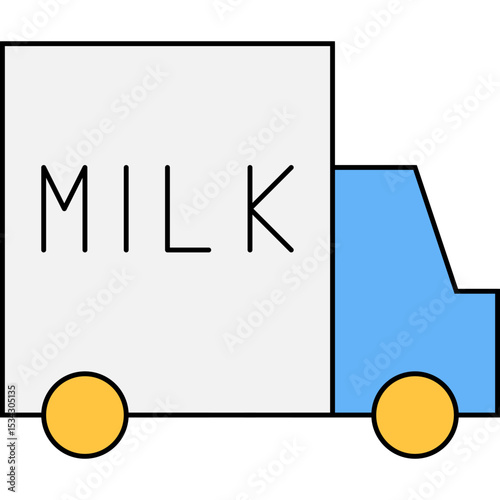 Milk truck single icon vector illustration