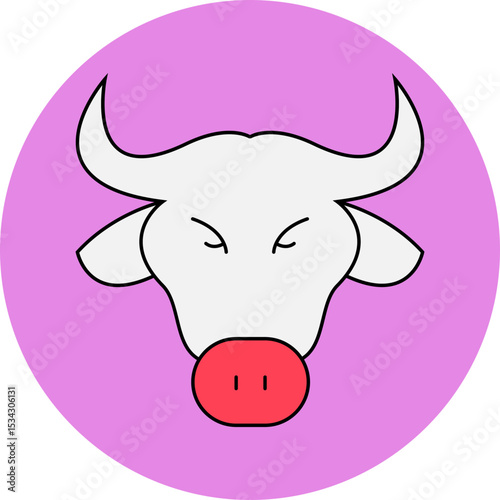 Cow single icon vector illustration