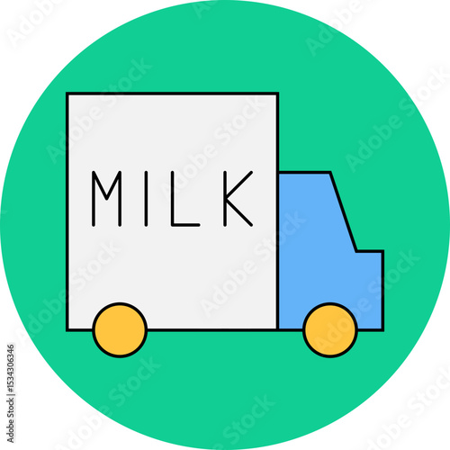 Milk truck single icon vector illustration