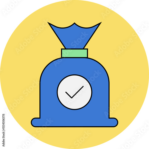 Moneybag single icon vector illustration